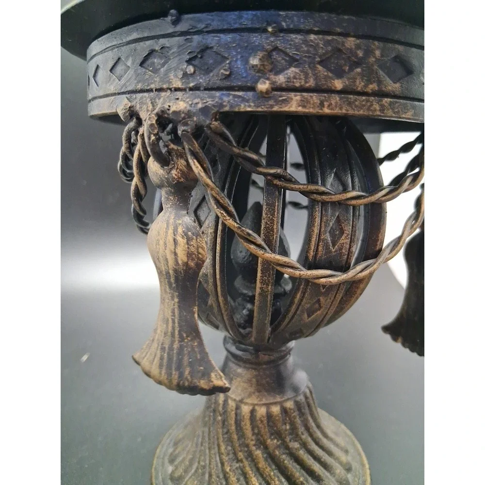 Vintage Cast Ornate Heavy Metal Candle Stand‎